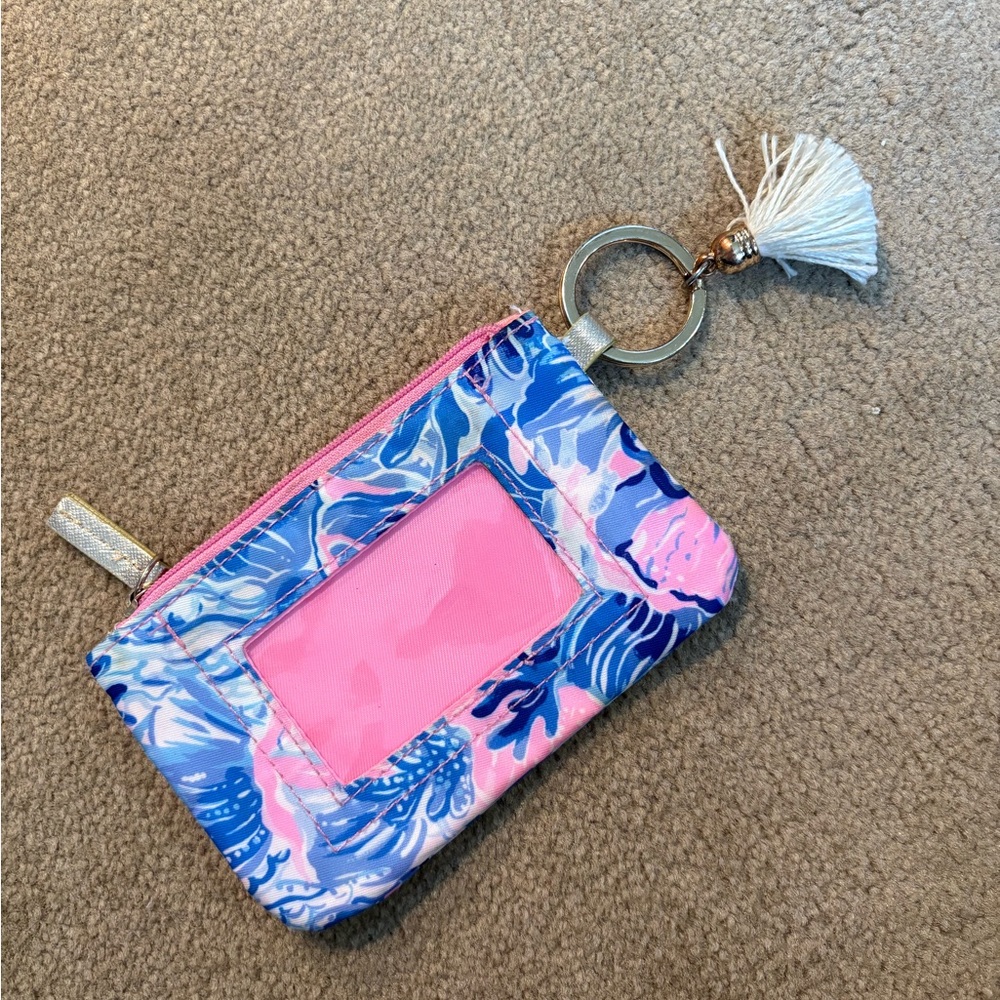 Lilly Pulitzer Pink and Blue Key & Card Holder